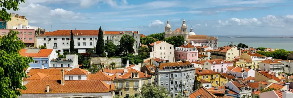 aerial Lisbon rooftops
