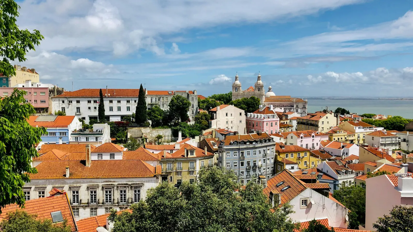 aerial Lisbon rooftops