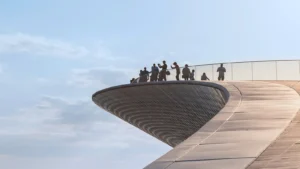 people on MAAT rooftop