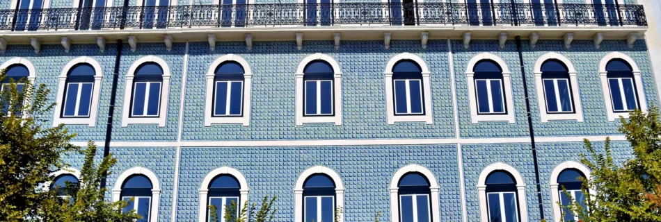 blue tiled Lisbon building