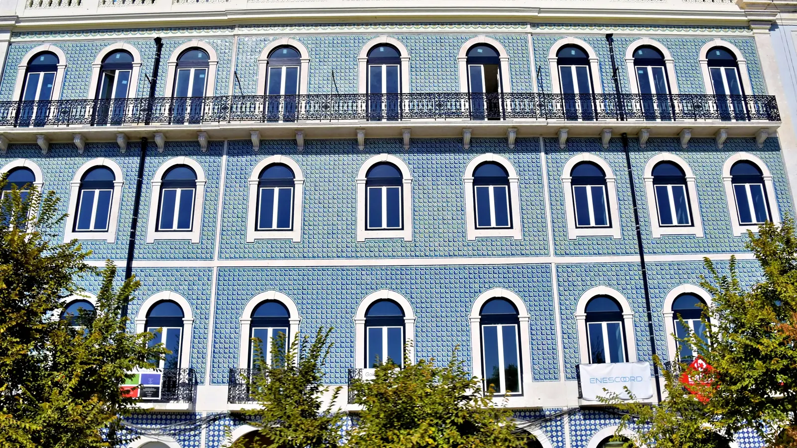 blue tiled Lisbon building