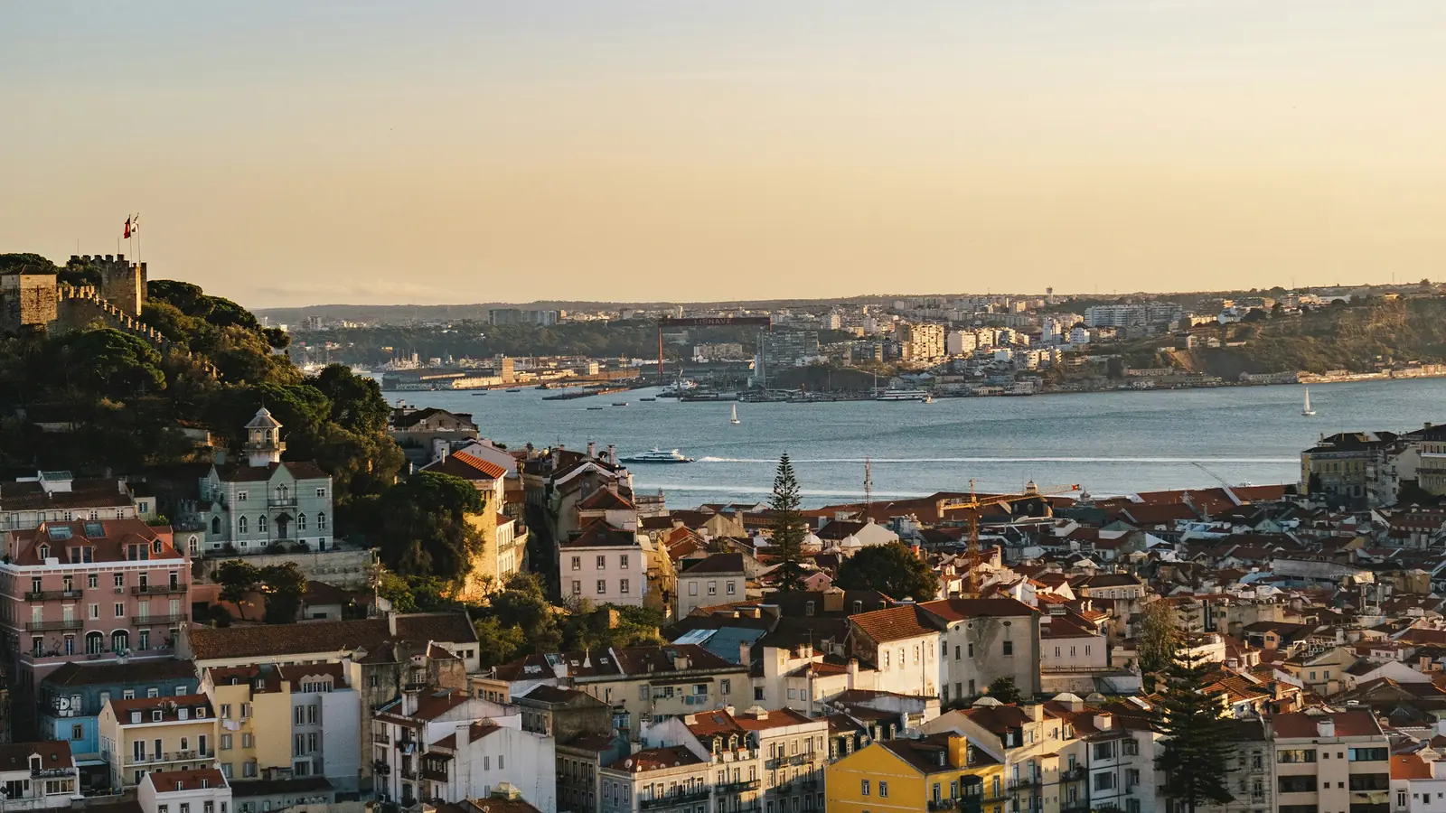 Aerial Lisbon Hilltop Cityscape