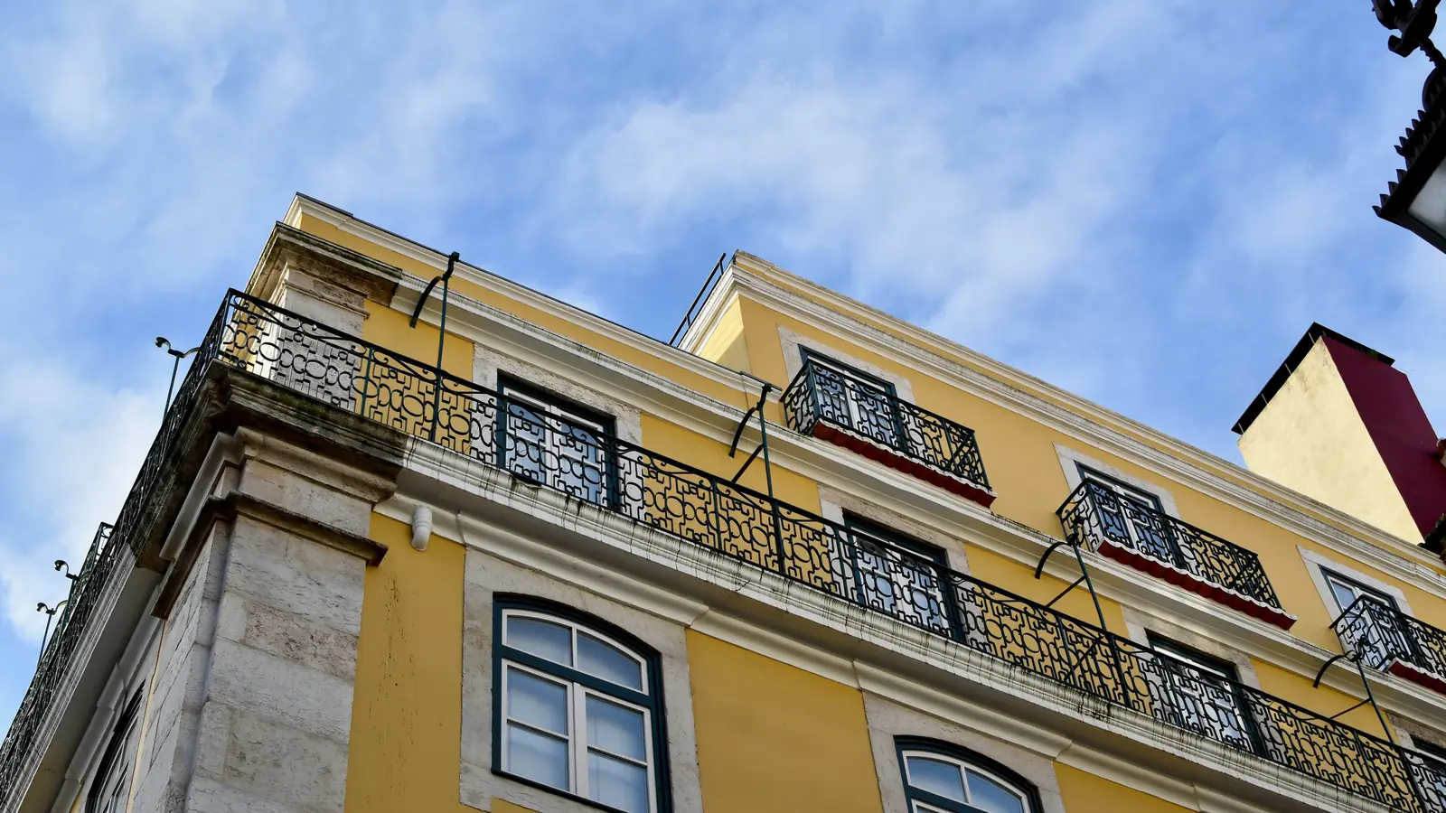 Yellow Lisbon Building Facade