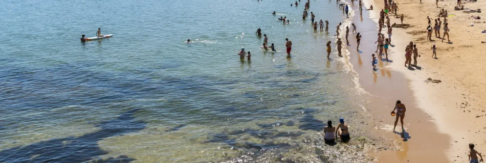 Crowded Cascais beach