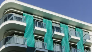 Modern Turquoise Balcony Building