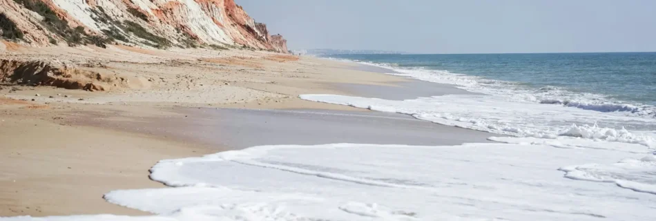 Red Cliff Beach in Portugal